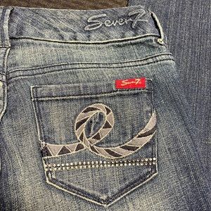 Seven 7 Premium Denim Jeans Size 2 Rhinestones Embroidery